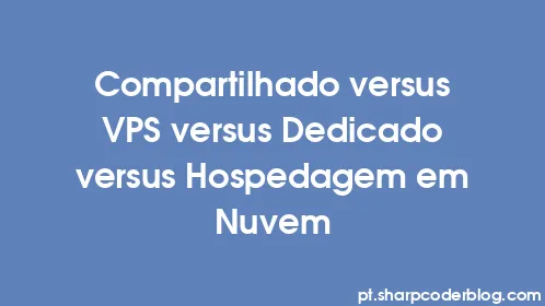 Compartilhado versus VPS versus Dedicado versus Hospedagem em Nuvem - Thumbnail