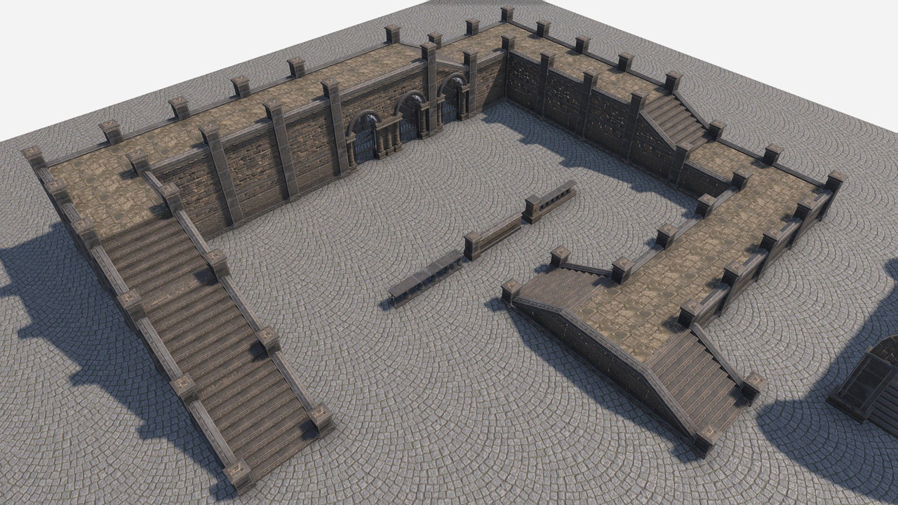 Pacote Modular Courtyard da Unity Asset Store.
